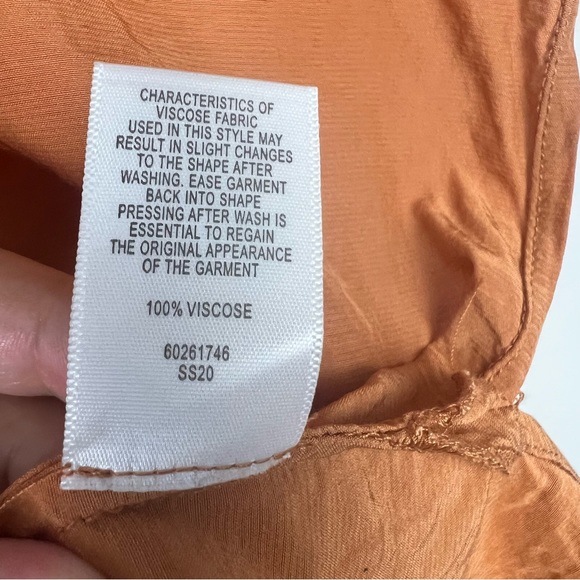 Witchery Women’s Top Bronze Orange Rust Tie Neck Trapeze & Swing Size S 10 - Picture 9 of 11